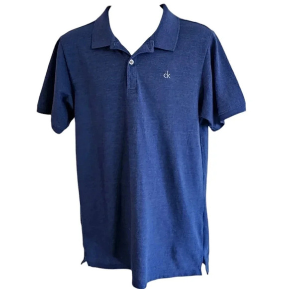 Calvin Klein Jeans Boys XL 18/20 Blue Polo Shirt CK Logo Preppy Classic 90s - Picture 2 of 7